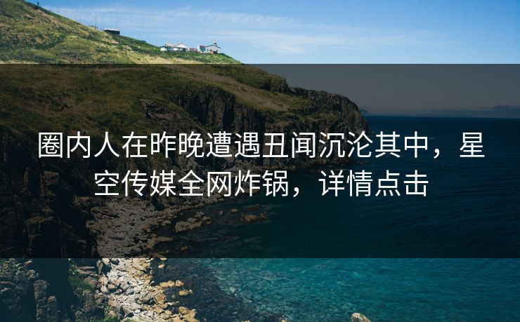 圈内人在昨晚遭遇丑闻沉沦其中，星空传媒全网炸锅，详情点击